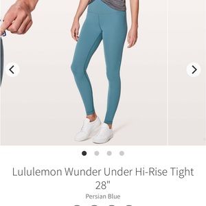Lululemon Wunder Under Hi-Rise Tight 28” Persian Blue - size: 4